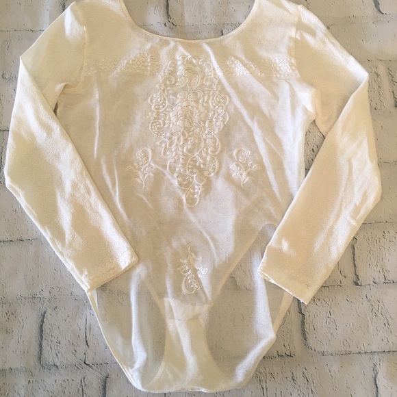 White Mesh Patterned Bodysuit - Picture 6 of 11